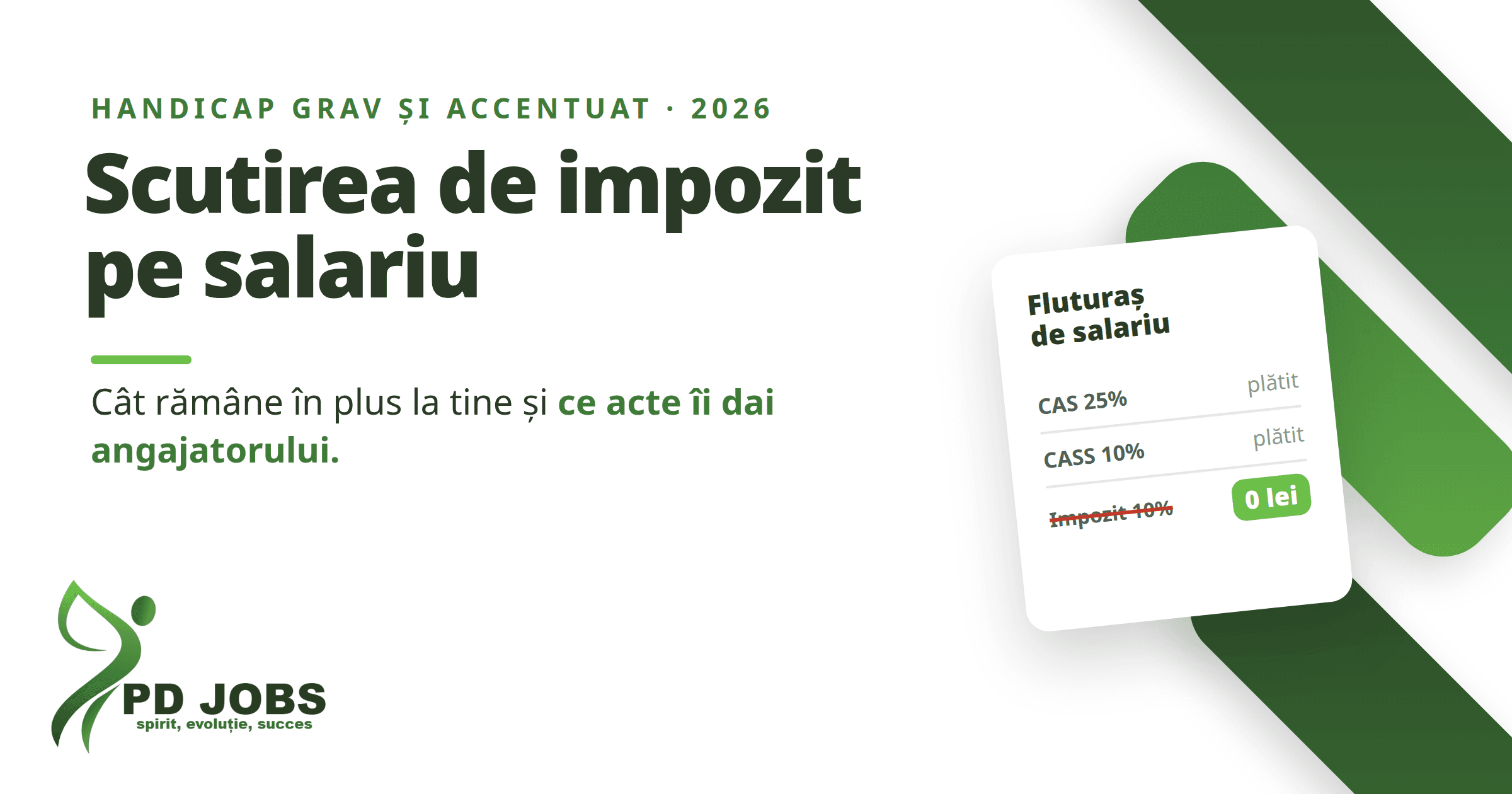 Scutirea de impozit pe salariu pentru handicap grav și accentuat: cum o obții (2026